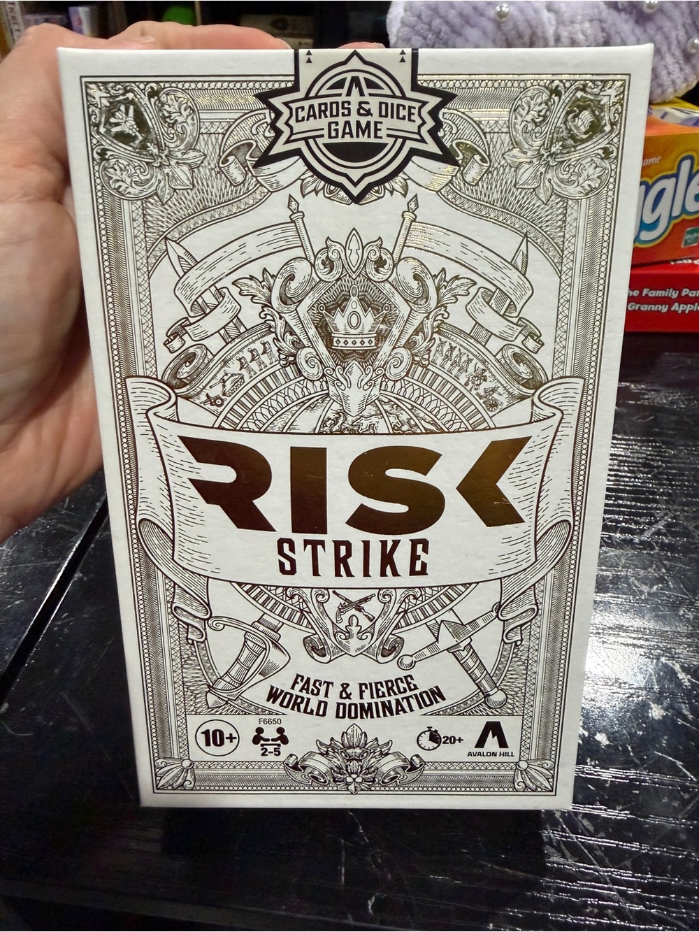 Avalon Risk Strike Board Game - White and Gold Accents